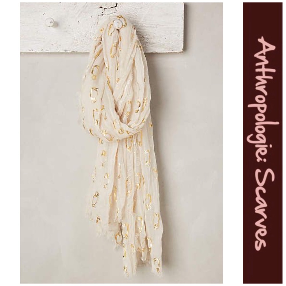 Anthro “Golden Puffin Scarf” - Picture 1 of 6